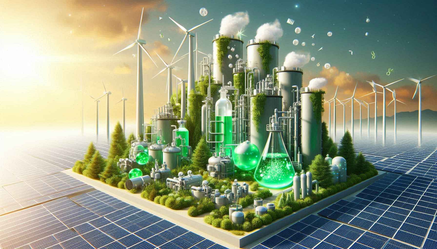 Produção de hidrogênio verde usando energia solar e eólica