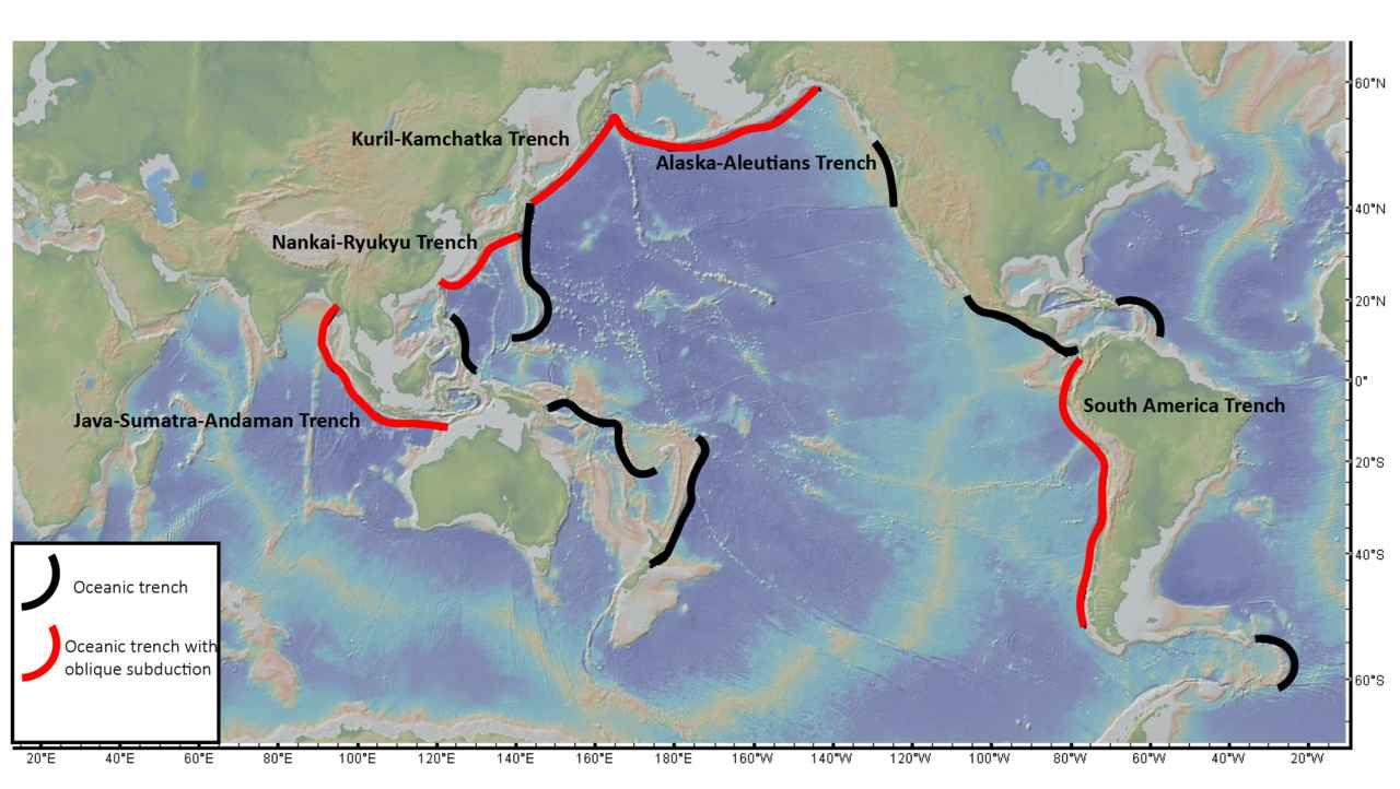 Ilustração do processo de subducção entre as placas de Nazca e Sul-Americana
