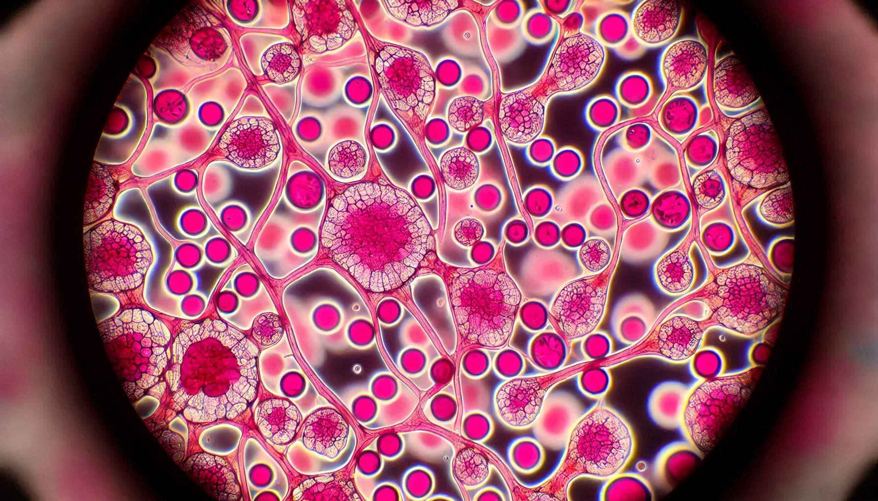 Microalgas responsáveis pela coloração do lago