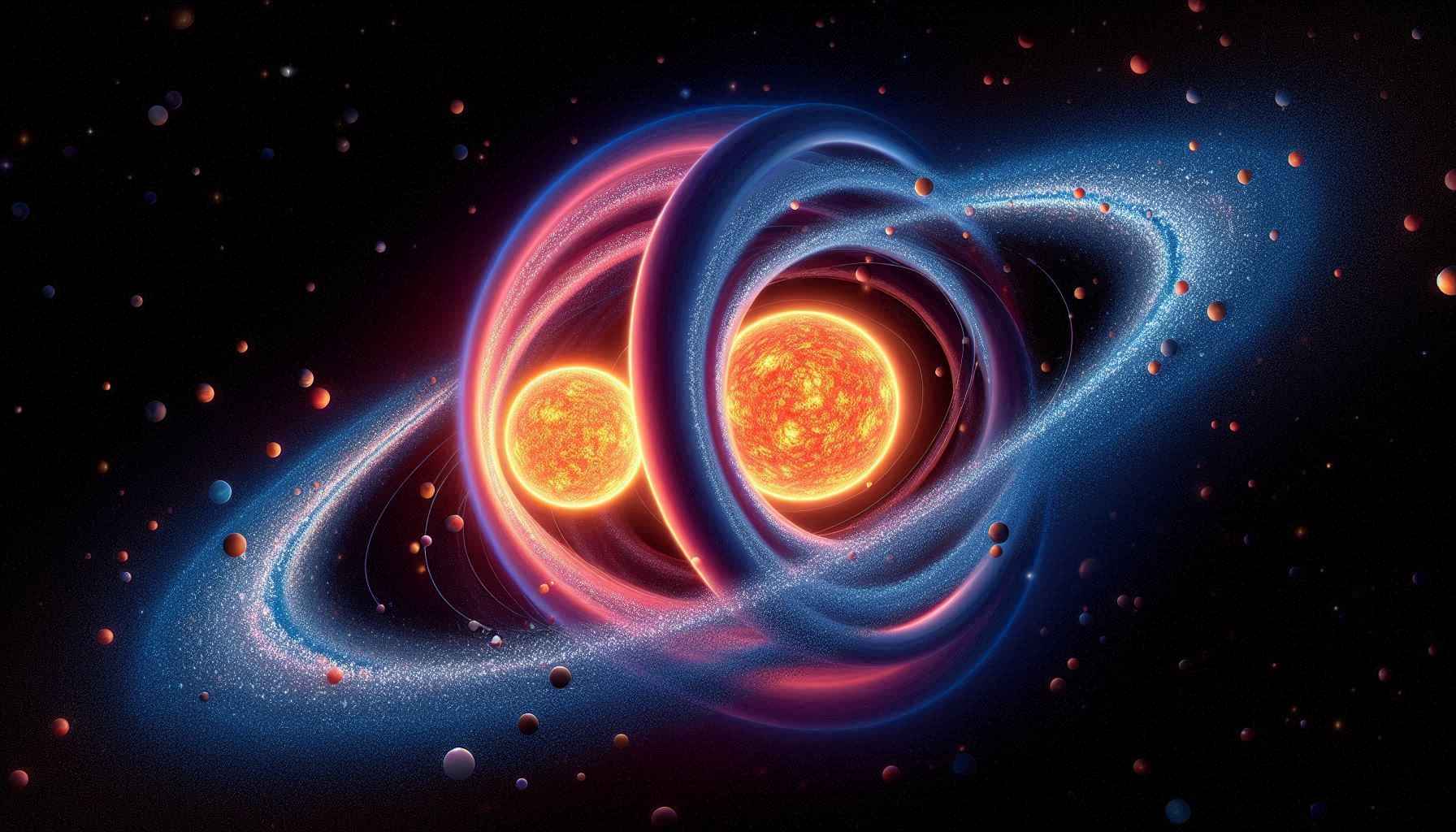 Simulação mostrando as mudanças na órbita das estrelas, incluindo o Sol, devido à fusão galáctica.
