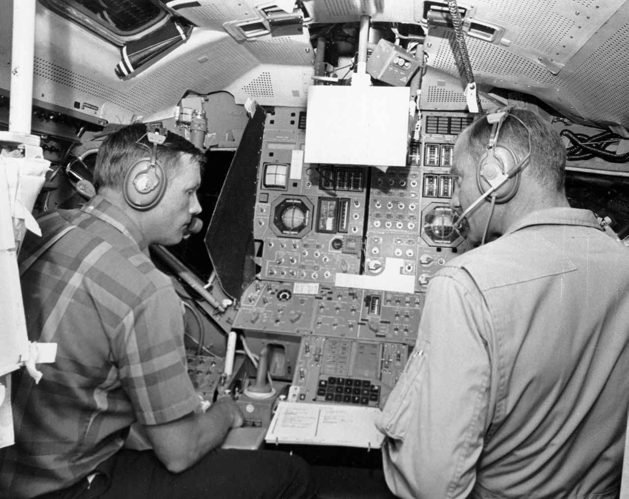 Astronauts Neil Armstrong and Buzz Aldrin on the Moon