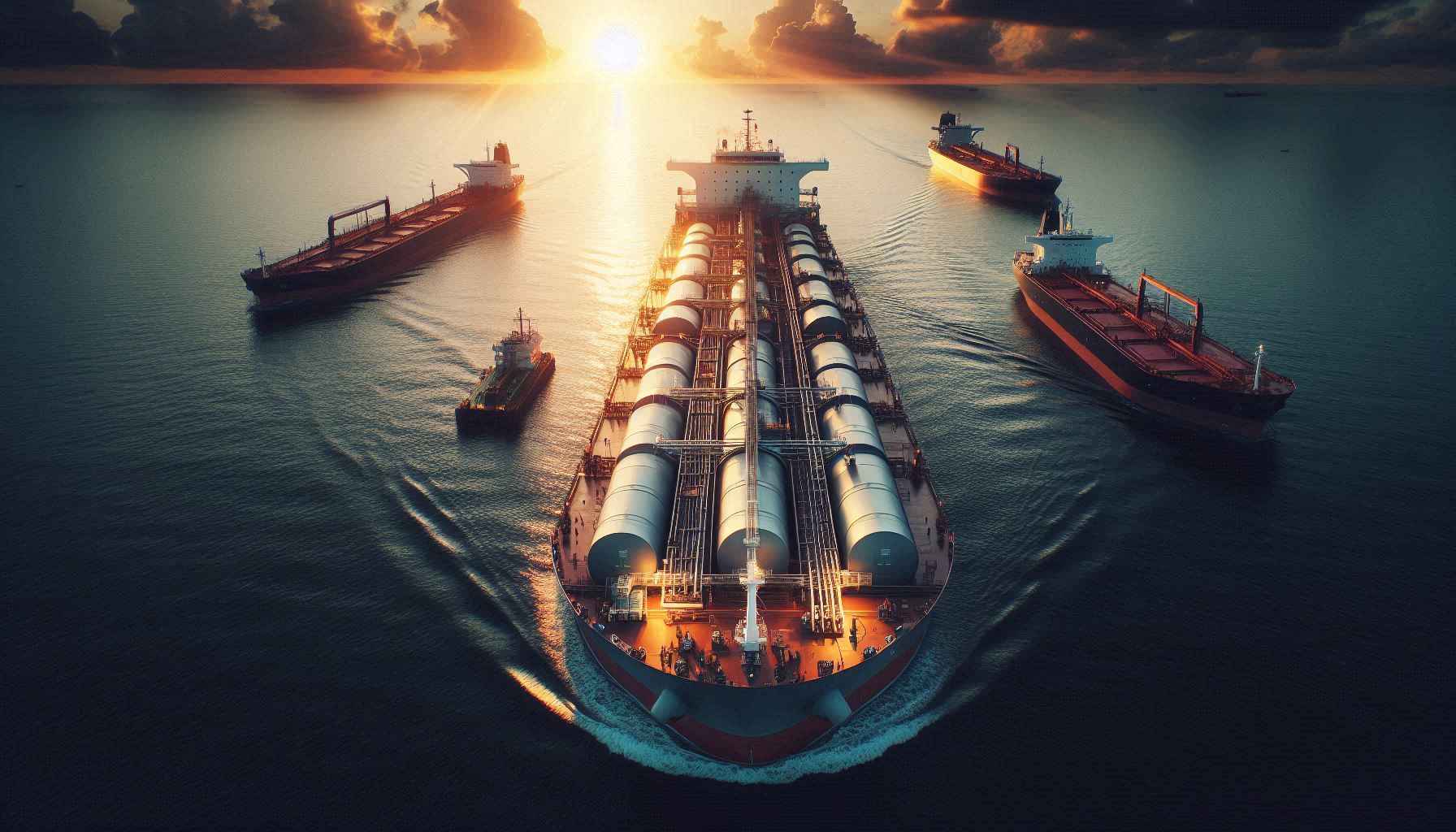 Navio transportando hidrogênio verde para exportação