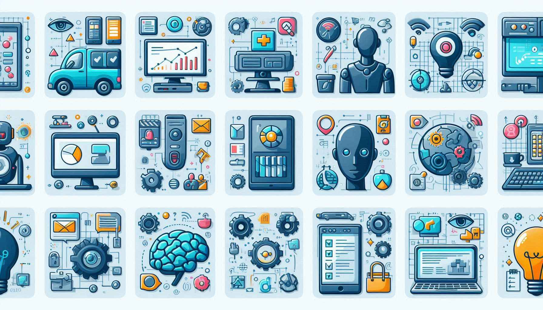Exemplos de tarefas que se beneficiam da inteligência artificial, como automação e processamento de dados em tempo real