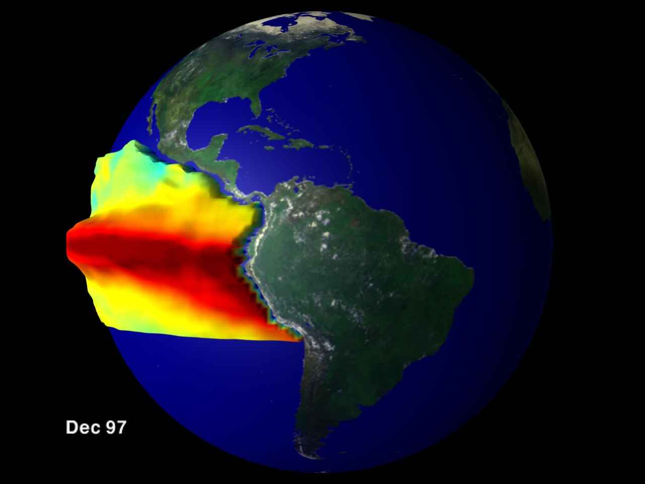 Ilustração do fenômeno El Niño e La Niña e seus efeitos climáticos na América do Sul
