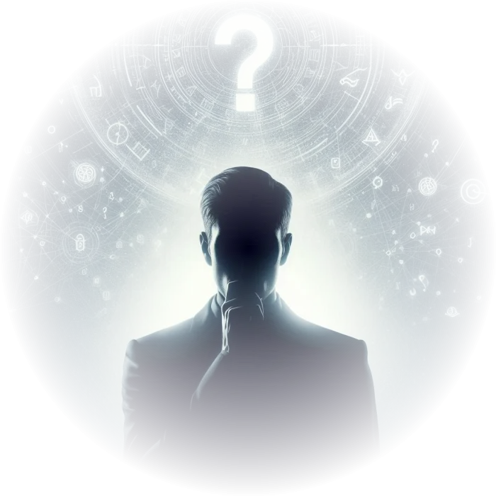 Mistério pairando no ar, com símbolos misteriosos visíveis no fundo, evocando algo oculto e sombrio.